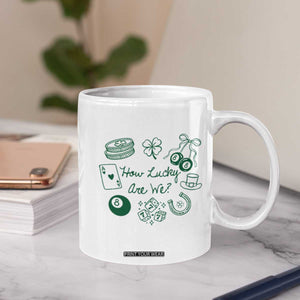How Lucky Are We Coffee Mug Irish Shamrock Horseshoe St Patricks Day TS14 Print Your Wear
