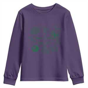 How Lucky Are We Youth Sweatshirt Irish Shamrock Horseshoe St Patricks Day TS14 Purple Print Your Wear