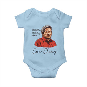 Cesar Chavez Quote Baby Onesie 31 March Celebration Day TS14 Light Blue Print Your Wear