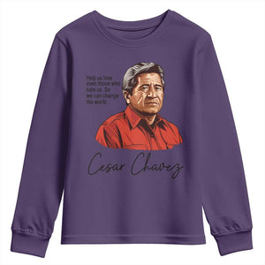 Cesar Chavez Quote Youth Sweatshirt 31 March Celebration Day TS14 Purple Print Your Wear
