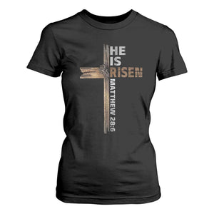He is Risen Christian T Shirt For Women Easter Cross Jesus Christian TS14 Black Print Your Wear