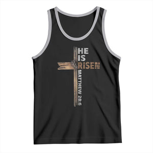 He is Risen Christian Tank Top Easter Cross Jesus Christian TS14 Black Athletic Heather Print Your Wear
