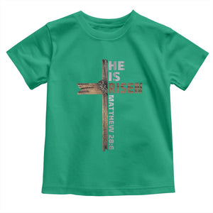 He is Risen Christian Toddler T Shirt Easter Cross Jesus Christian TS14 Irish Green Print Your Wear