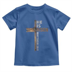 He is Risen Christian Toddler T Shirt Easter Cross Jesus Christian TS14 Royal Blue Print Your Wear