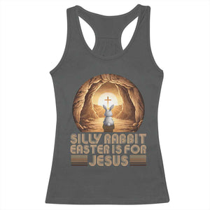 Silly Rabbit Easter Is For Jesus Racerback Tank Top Christian Jesus Easter TS14 Dark Heather Print Your Wear