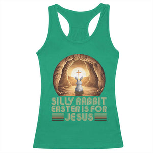 Silly Rabbit Easter Is For Jesus Racerback Tank Top Christian Jesus Easter TS14 Irish Green Print Your Wear