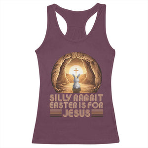 Silly Rabbit Easter Is For Jesus Racerback Tank Top Christian Jesus Easter TS14 Maroon Print Your Wear