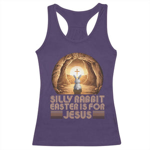Silly Rabbit Easter Is For Jesus Racerback Tank Top Christian Jesus Easter TS14 Purple Print Your Wear