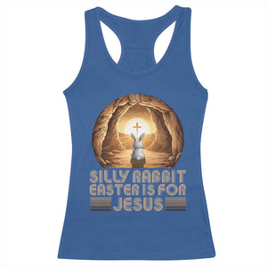 Silly Rabbit Easter Is For Jesus Racerback Tank Top Christian Jesus Easter TS14 Royal Blue Print Your Wear