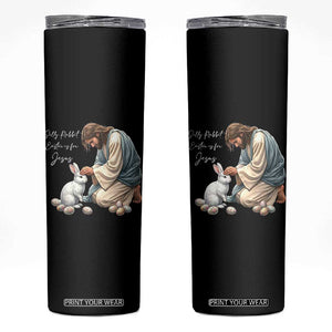 Silly Rabbit Easter Is For Jesus Skinny Tumbler Christian Easter Religious TS14 Black Print Your Wear