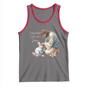Silly Rabbit Easter Is For Jesus Tank Top Christian Easter Religious TS14 Deep Heather Red Print Your Wear