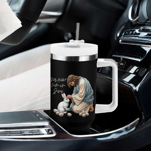 Silly Rabbit Easter Is For Jesus Tumbler With Handle Christian Easter Religious TS14 Print Your Wear