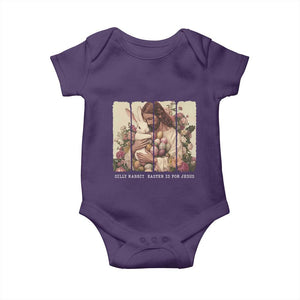 Silly Rabbit Easter Is For Jesus Baby Onesie Christian Jeusus Floral Easter TS14 Purple Print Your Wear