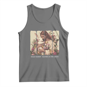 Silly Rabbit Easter Is For Jesus Tank Top Christian Jeusus Floral Easter TS14 Black Heather Print Your Wear