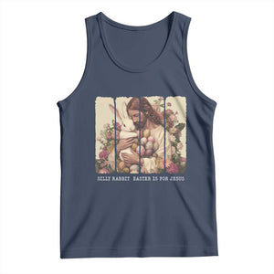 Silly Rabbit Easter Is For Jesus Tank Top Christian Jeusus Floral Easter TS14 Navy Print Your Wear