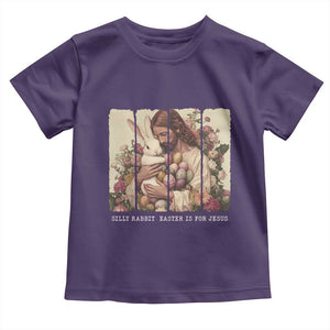 Silly Rabbit Easter Is For Jesus Toddler T Shirt Christian Jeusus Floral Easter TS14 Purple Print Your Wear