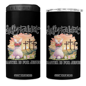 Silly Rabbit Easter Is For Jesus 4 in 1 Can Cooler Tumbler Christian Easter TS14 One Size: 16 oz Black Print Your Wear