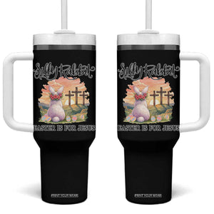Silly Rabbit Easter Is For Jesus Tumbler With Handle Christian Easter TS14 One Size: 40 oz Black Print Your Wear