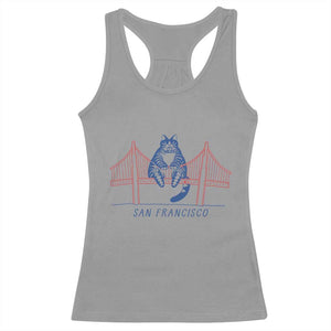 Funny Cat San Francisco Golden Gate Racerback Tank Top TS14 Sport Gray Print Your Wear