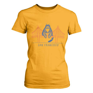 Funny Cat San Francisco Golden Gate T Shirt For Women TS14 Gold Print Your Wear