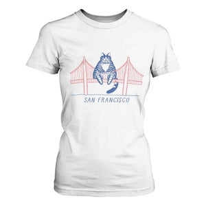 Funny Cat San Francisco Golden Gate T Shirt For Women TS14 White Print Your Wear
