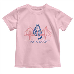 Funny Cat San Francisco Golden Gate Toddler T Shirt TS14 Light Pink Print Your Wear