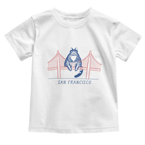 Funny Cat San Francisco Golden Gate Toddler T Shirt TS14 White Print Your Wear