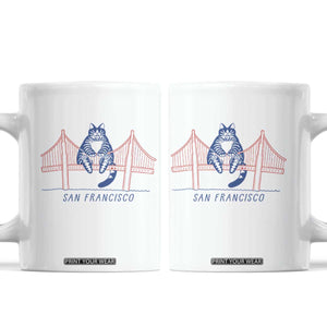 Funny Cat San Francisco Golden Gate Coffee Mug TS14 White Print Your Wear