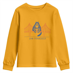 Funny Cat San Francisco Golden Gate Youth Sweatshirt TS14 Gold Print Your Wear