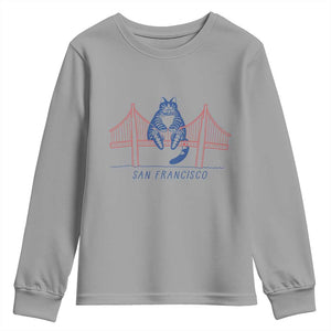 Funny Cat San Francisco Golden Gate Youth Sweatshirt TS14 Sport Gray Print Your Wear