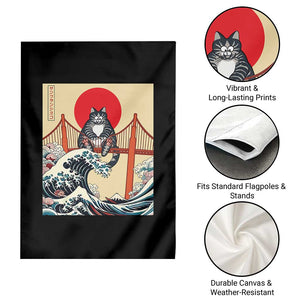 San Francisco Cat Garden Flag Vintage Japanese Anime Kawaii Cat Sunset TS14 Print Your Wear