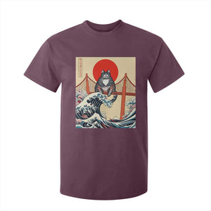 San Francisco Cat T Shirt For Kid Vintage Japanese Anime Kawaii Cat Sunset TS14 Maroon Print Your Wear
