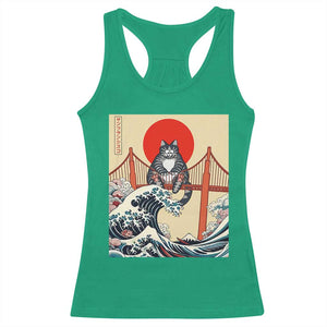San Francisco Cat Racerback Tank Top Vintage Japanese Anime Kawaii Cat Sunset TS14 Irish Green Print Your Wear
