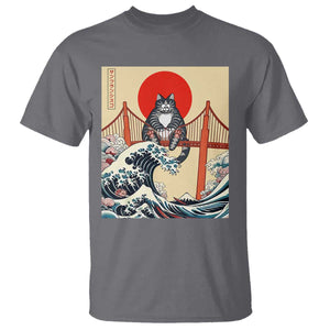 San Francisco Cat T Shirt Vintage Japanese Anime Kawaii Cat Sunset TS14 Charcoal Print Your Wear