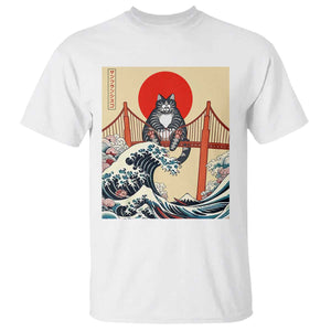 San Francisco Cat T Shirt Vintage Japanese Anime Kawaii Cat Sunset TS14 White Print Your Wear