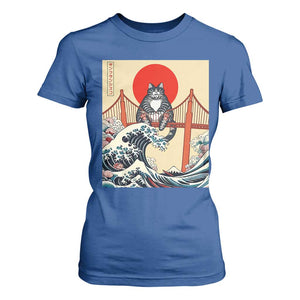 San Francisco Cat T Shirt For Women Vintage Japanese Anime Kawaii Cat Sunset TS14 Royal Blue Print Your Wear