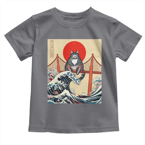 San Francisco Cat Toddler T Shirt Vintage Japanese Anime Kawaii Cat Sunset TS14 Charcoal Print Your Wear