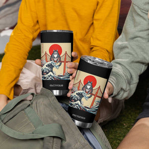 San Francisco Cat Tumbler Cup Vintage Japanese Anime Kawaii Cat Sunset TS14 Print Your Wear