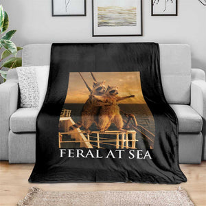Vintage Feral At Sea Cruise Throw Blanket Funny Raccoon Parody Movie TS14 Print Your Wear