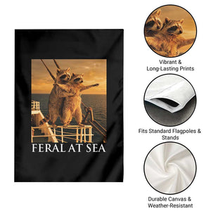 Vintage Feral At Sea Cruise Garden Flag Funny Raccoon Parody Movie TS14 Print Your Wear