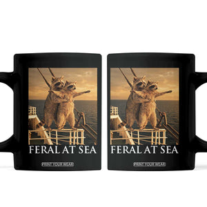 Vintage Feral At Sea Cruise Coffee Mug Funny Raccoon Parody Movie TS14 Black Print Your Wear