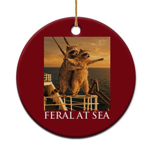 Vintage Feral At Sea Cruise Ceramic Ornament Funny Raccoon Parody Movie TS14 1pc Red Print Your Wear
