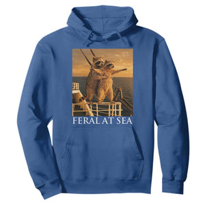 Vintage Feral At Sea Cruise Hoodie Funny Raccoon Parody Movie TS14 Royal Blue Print Your Wear