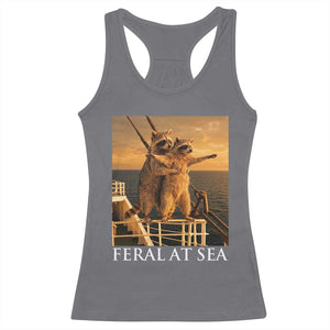 Vintage Feral At Sea Cruise Racerback Tank Top Funny Raccoon Parody Movie TS14 Charcoal Print Your Wear