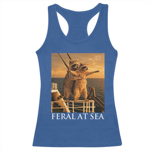 Vintage Feral At Sea Cruise Racerback Tank Top Funny Raccoon Parody Movie TS14 Royal Blue Print Your Wear