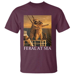 Vintage Feral At Sea Cruise T Shirt Funny Raccoon Parody Movie TS14 Maroon Print Your Wear