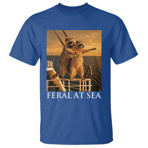 Vintage Feral At Sea Cruise T Shirt Funny Raccoon Parody Movie TS14 Royal Blue Print Your Wear