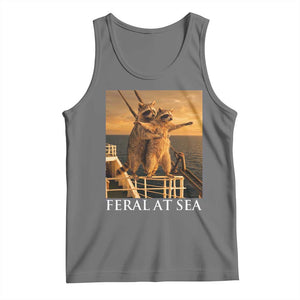 Vintage Feral At Sea Cruise Tank Top Funny Raccoon Parody Movie TS14 Black Heather Print Your Wear