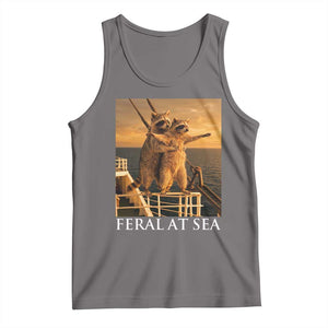 Vintage Feral At Sea Cruise Tank Top Funny Raccoon Parody Movie TS14 Deep Heather Print Your Wear