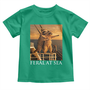 Vintage Feral At Sea Cruise Toddler T Shirt Funny Raccoon Parody Movie TS14 Irish Green Print Your Wear